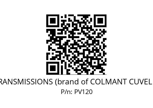   VECO TRANSMISSIONS (brand of COLMANT CUVELIER RPS) PV120