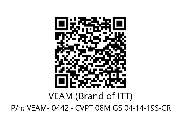   VEAM (Brand of ITT) VEAM- 0442 - CVPT 08M GS 04-14-19S-CR