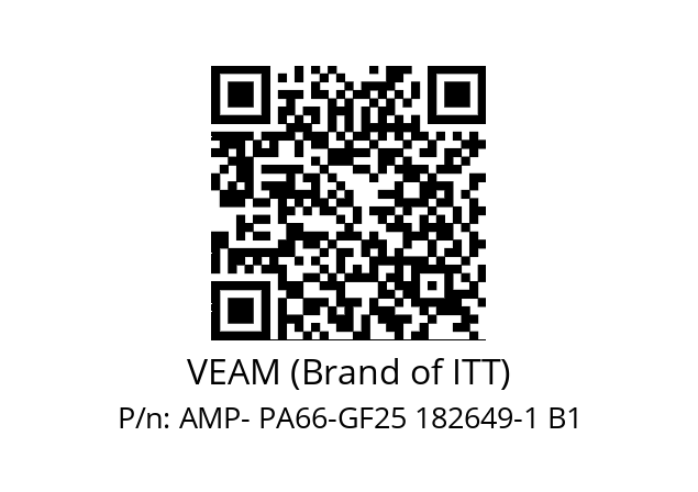   VEAM (Brand of ITT) AMP- PA66-GF25 182649-1 B1