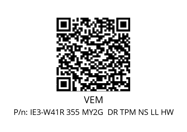   VEM IE3-W41R 355 MY2G  DR TPM NS LL HW