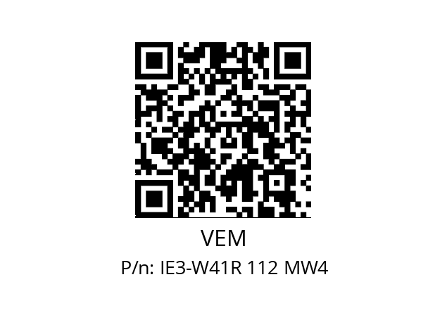   VEM IE3-W41R 112 MW4