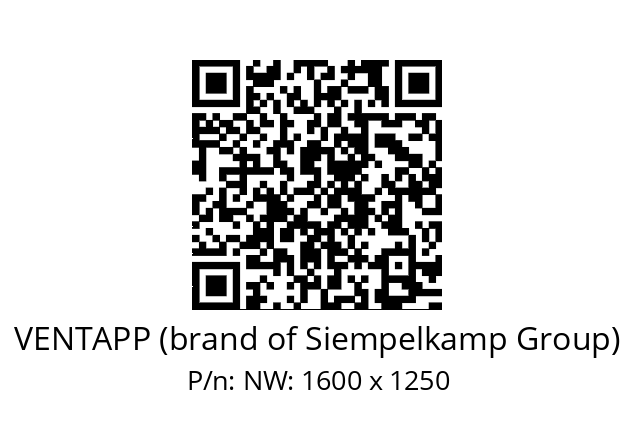   VENTAPP (brand of Siempelkamp Group) NW: 1600 х 1250