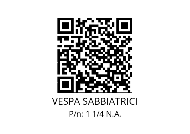   VESPA SABBIATRICI 1 1/4 N.A.