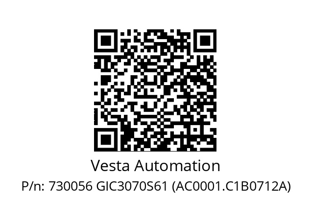   Vesta Automation 730056 GIC3070S61 (AC0001.C1B0712A)