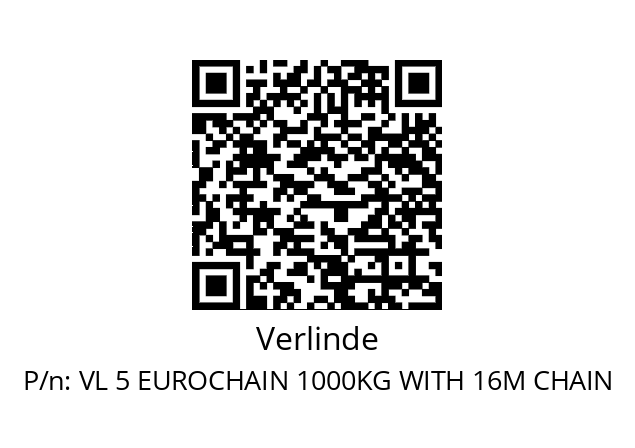   Verlinde VL 5 EUROCHAIN 1000KG WITH 16M CHAIN