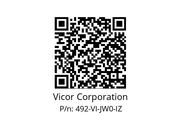  VI-JW0-IZ Vicor Corporation 492-VI-JW0-IZ