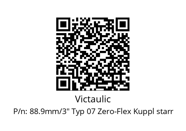   Victaulic 88.9mm/3" Typ 07 Zero-Flex Kuppl starr