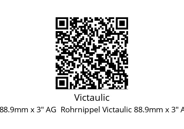   Victaulic VICVAD8880 88.9mm x 3" AG  Rohrnippel Victaulic 88.9mm x 3" AG  verzinkt m.Nut