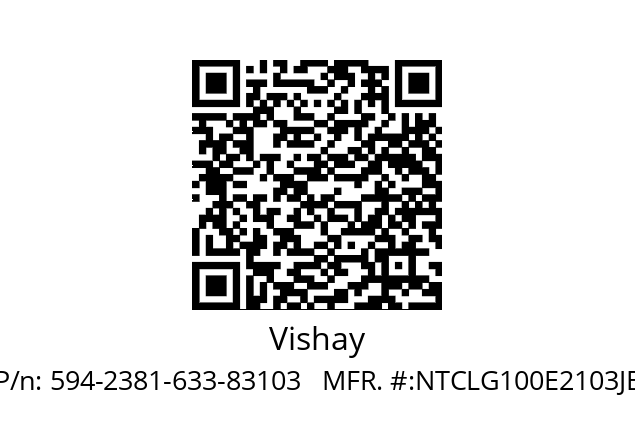   Vishay 594-2381-633-83103   MFR. #:NTCLG100E2103JB