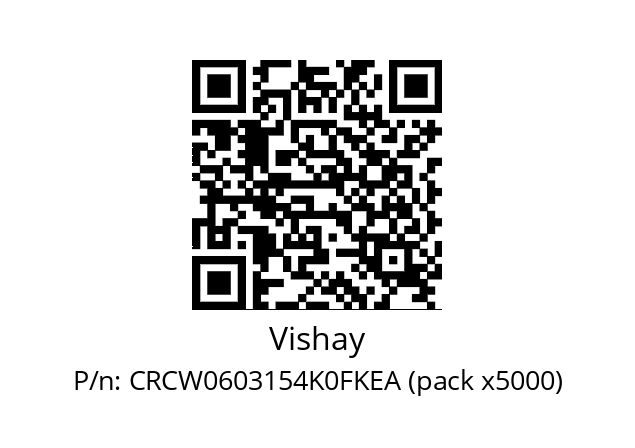   Vishay CRCW0603154K0FKEA (pack x5000)