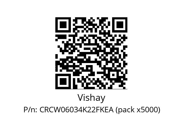   Vishay CRCW06034K22FKEA (pack x5000)