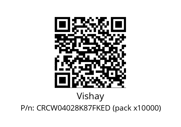   Vishay CRCW04028K87FKED (pack x10000)