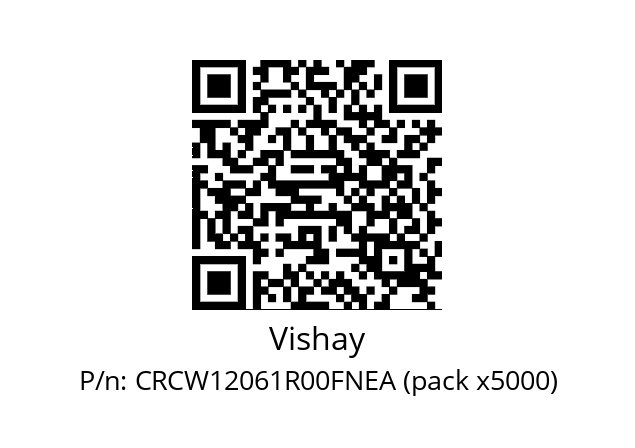   Vishay CRCW12061R00FNEA (pack x5000)