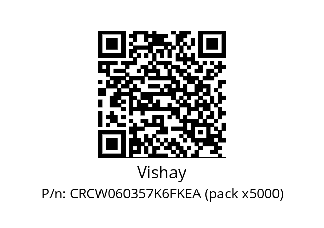   Vishay CRCW060357K6FKEA (pack x5000)