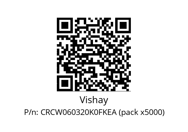   Vishay CRCW060320K0FKEA (pack x5000)