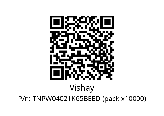   Vishay TNPW04021K65BEED (pack x10000)