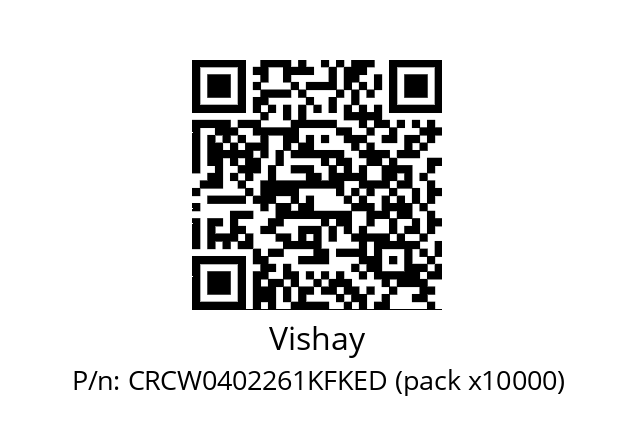   Vishay CRCW0402261KFKED (pack x10000)