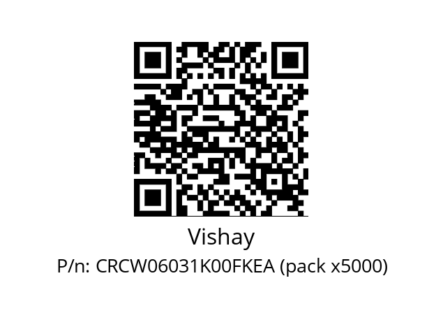   Vishay CRCW06031K00FKEA (pack x5000)