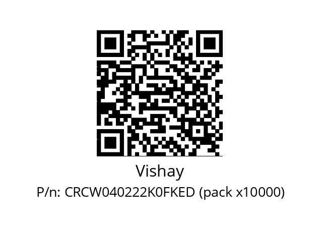   Vishay CRCW040222K0FKED (pack x10000)