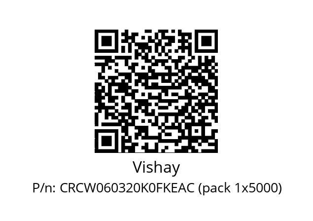   Vishay CRCW060320K0FKEAC (pack 1x5000)