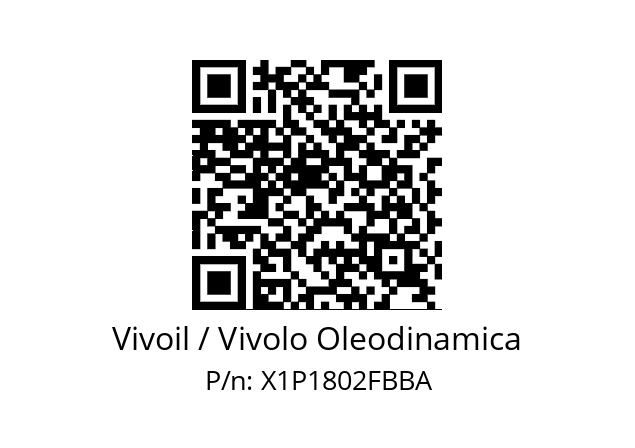   Vivoil / Vivolo Oleodinamica X1P1802FBBA