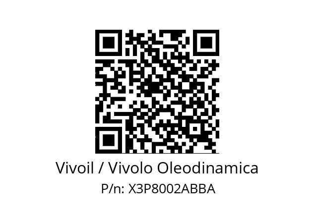   Vivoil / Vivolo Oleodinamica X3P8002ABBA