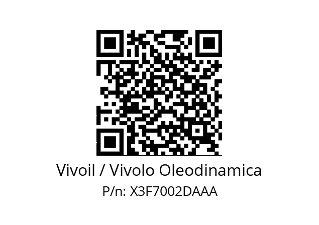   Vivoil / Vivolo Oleodinamica X3F7002DAAA