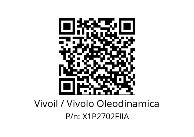   Vivoil / Vivolo Oleodinamica X1P2702FIIA