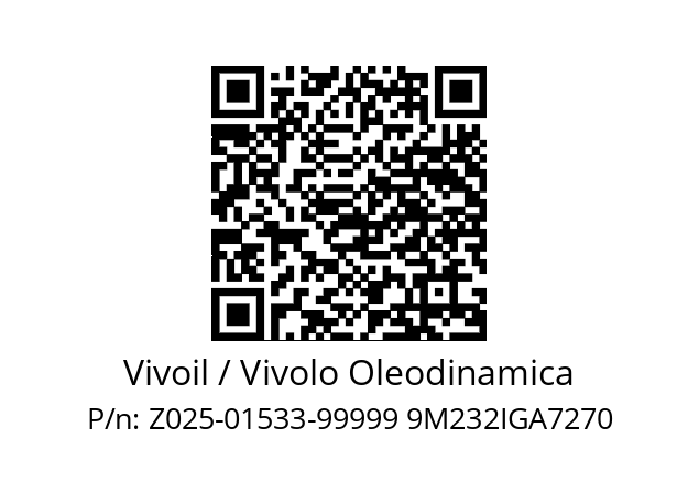   Vivoil / Vivolo Oleodinamica Z025-01533-99999 9M232IGA7270