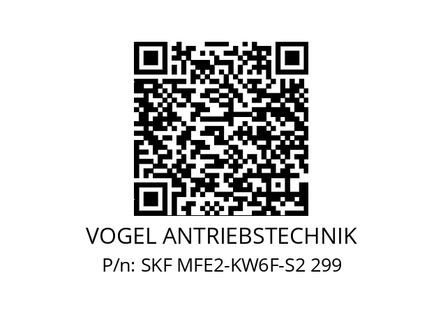   VOGEL ANTRIEBSTECHNIK SKF MFE2-KW6F-S2 299