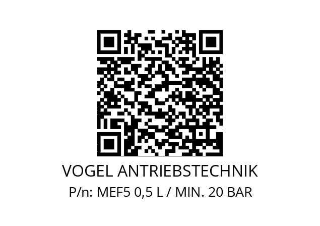   VOGEL ANTRIEBSTECHNIK MEF5 0,5 L / MIN. 20 BAR