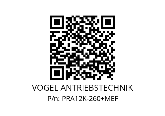   VOGEL ANTRIEBSTECHNIK PRA12K-260+MEF