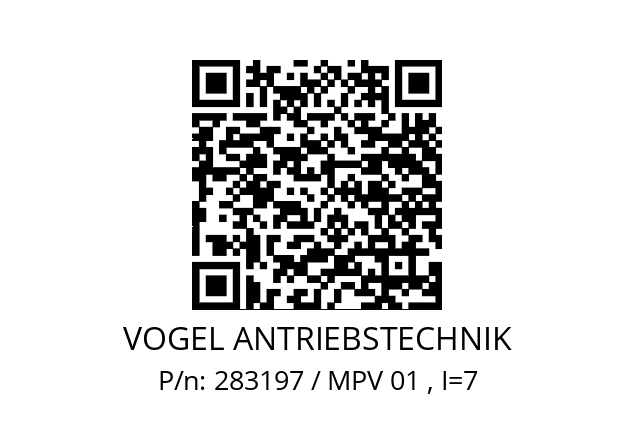   VOGEL ANTRIEBSTECHNIK 283197 / MPV 01 , I=7