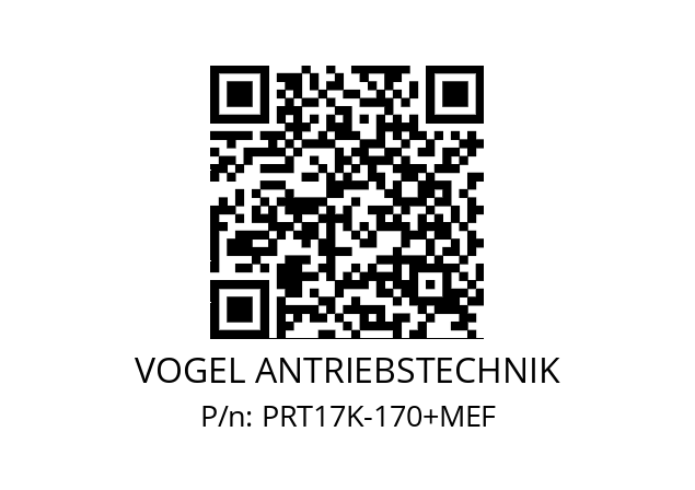   VOGEL ANTRIEBSTECHNIK PRT17K-170+MEF