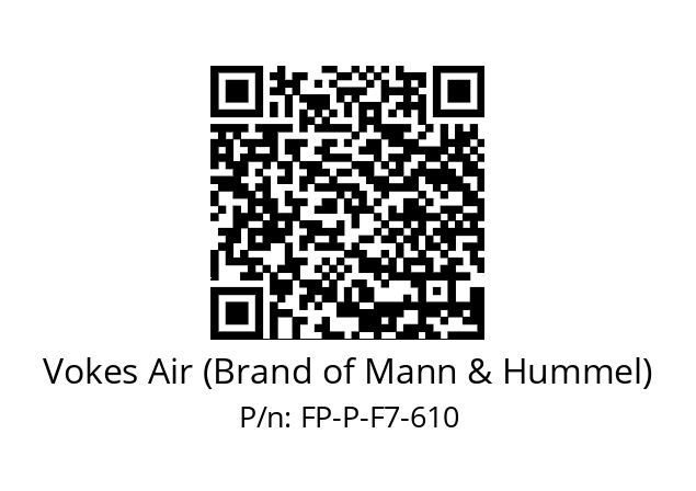   Vokes Air (Brand of Mann & Hummel) FP-P-F7-610