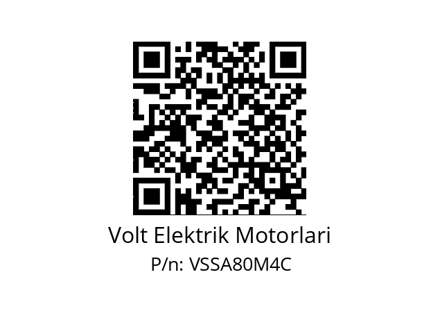   Volt Elektrik Motorlari VSSA80M4C