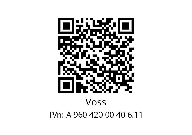   Voss A 960 420 00 40 6.11