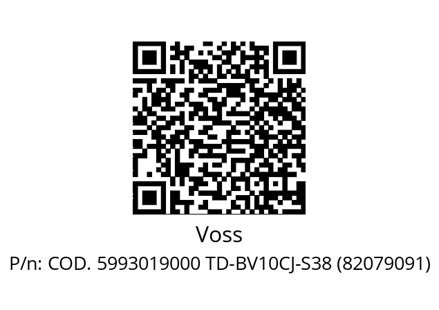   Voss COD. 5993019000 TD-BV10CJ-S38 (82079091)