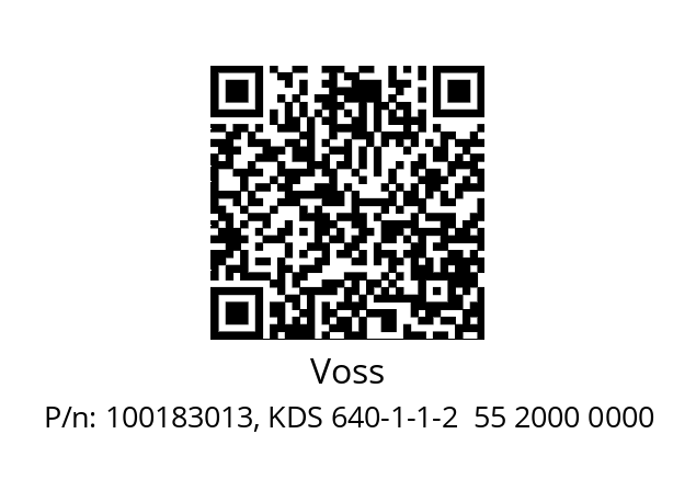   Voss 100183013, KDS 640-1-1-2  55 2000 0000