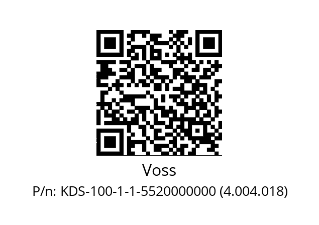   Voss KDS-100-1-1-5520000000 (4.004.018)