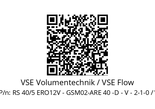   VSE Volumentechnik / VSE Flow RS 40/5 ERO12V - GSM02-ARE 40 -D - V - 2-1-0 /1