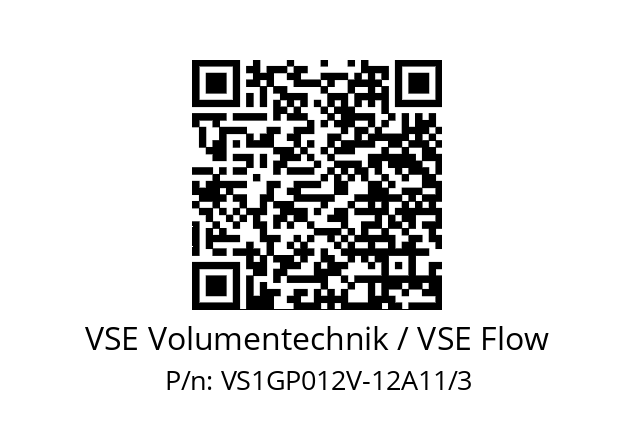   VSE Volumentechnik / VSE Flow VS1GP012V-12A11/3