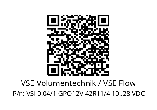   VSE Volumentechnik / VSE Flow VSI 0.04/1 GPO12V 42R11/4 10..28 VDC