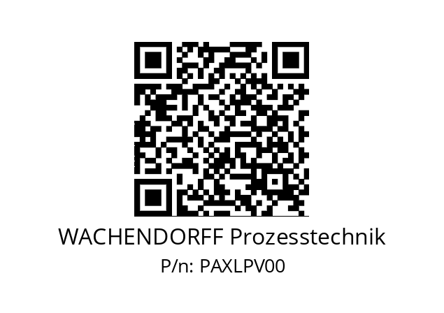   WACHENDORFF Prozesstechnik PAXLPV00