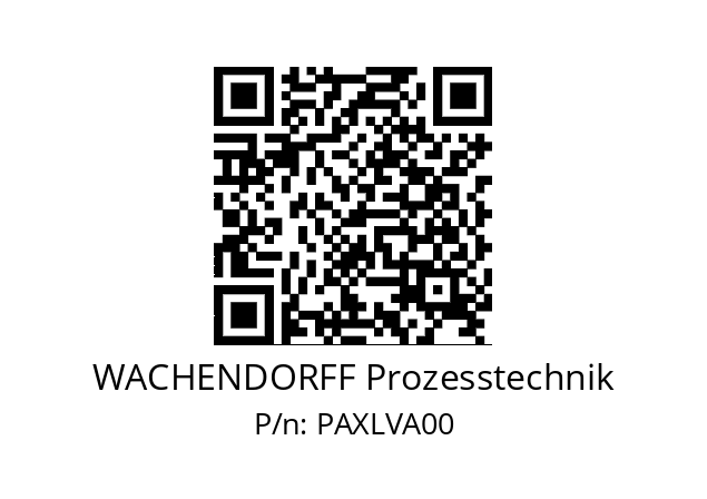   WACHENDORFF Prozesstechnik PAXLVA00