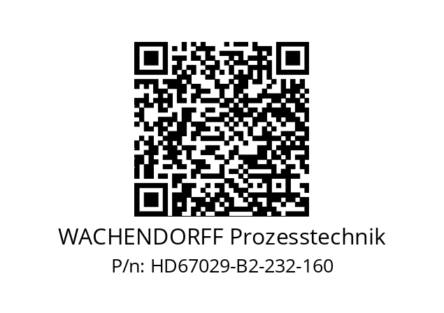   WACHENDORFF Prozesstechnik HD67029-B2-232-160