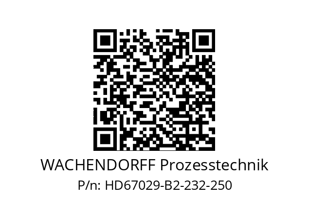   WACHENDORFF Prozesstechnik HD67029-B2-232-250