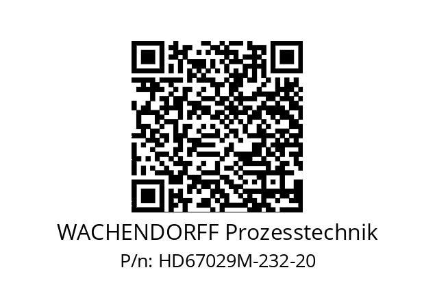   WACHENDORFF Prozesstechnik HD67029M-232-20