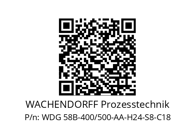   WACHENDORFF Prozesstechnik WDG 58B-400/500-AA-H24-S8-C18