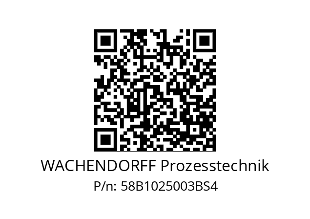   WACHENDORFF Prozesstechnik 58B1025003BS4